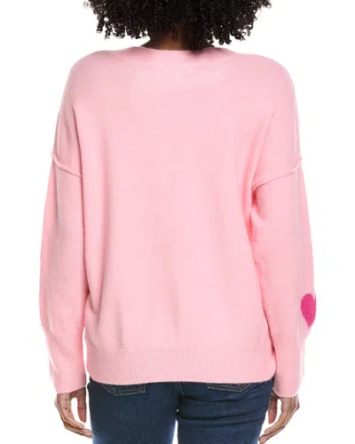 Cece Heart Pattern Sweater In Pink
