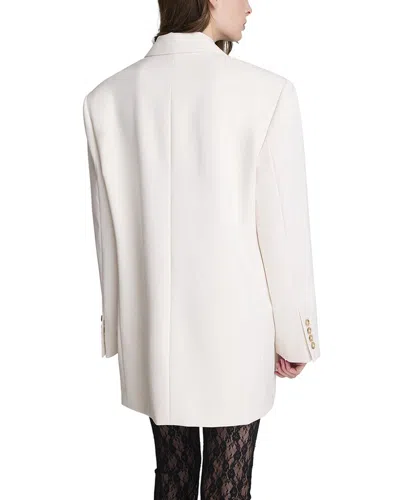 Kenneth Cole Three Button Boyfriend Jacket In Gray