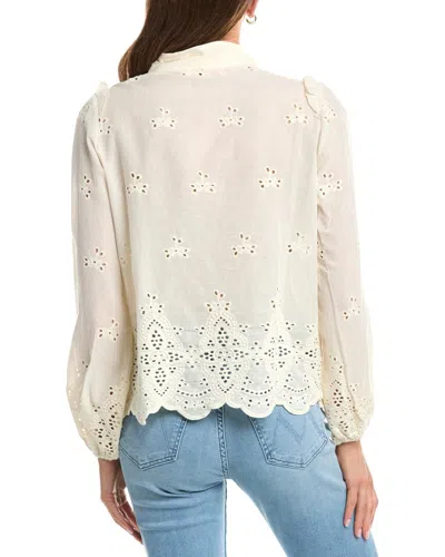 Colette Rose Button Front Top In White
