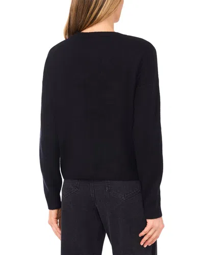 Cece Heatset Bow Pullover Sweater In Black