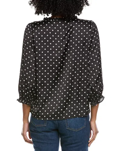 Cece V-neck Button Front Blouse In Black