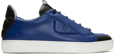 Fendi Bugs Mid-top Leather Trainers In Blue/black