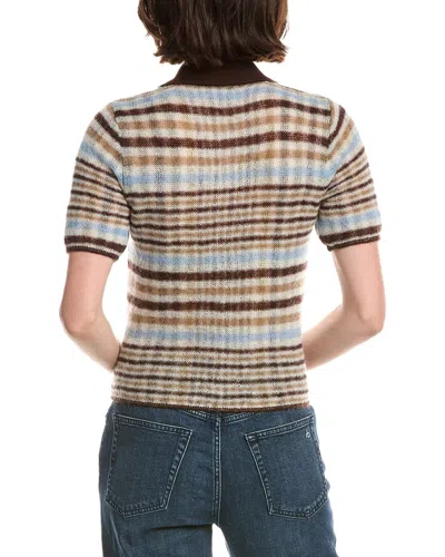 Rag & Bone Leva Short Sleeve Zip Polo Sweater In Multi