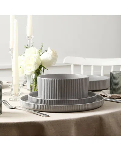 Stone Lain Haven 4-pc. Stoneware Dinner Plate In White