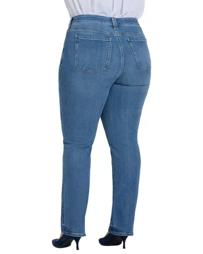 Nydj Plus Size Marilyn Straight Front Patch Pockets Jeans In Blue