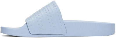 Shop Adidas Originals Blue Adilette Slide Sandals