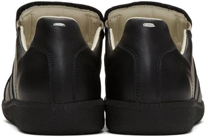 Shop Maison Margiela Black Laceless Replica Slip-on Sneakers