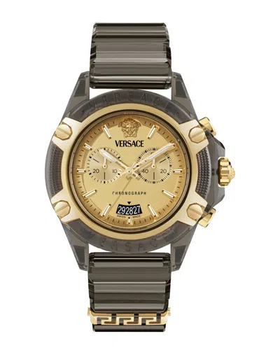 Versace Icon Active Chronograph Watch In Gray