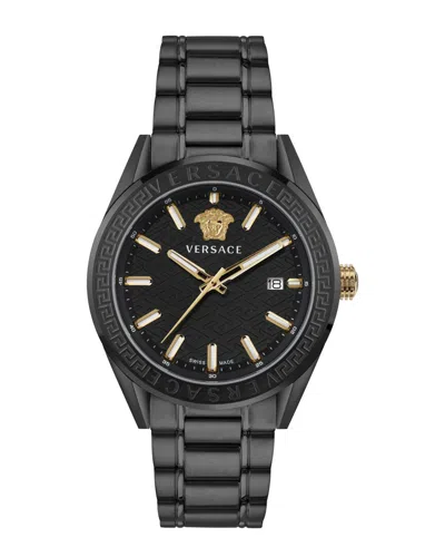 Versace Men's V-code Watch In Black
