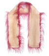 PRADA OSTRICH AND MINK FUR SCARF,P00249372