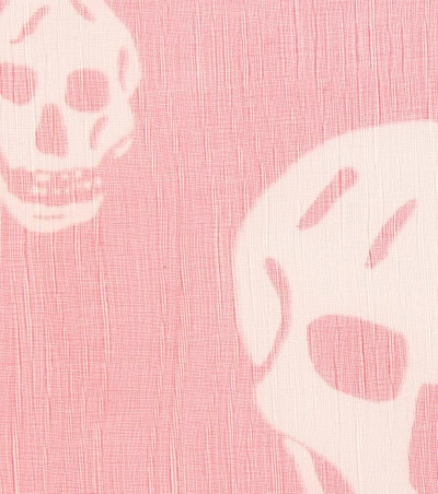 Shop Alexander Mcqueen Printed Silk Scarf In Pink