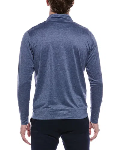 Tailorbyrd Melange Mesh Performance Quarter Zip Pullover In Blue