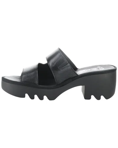Fly London Tech Platform Sandal In Black
