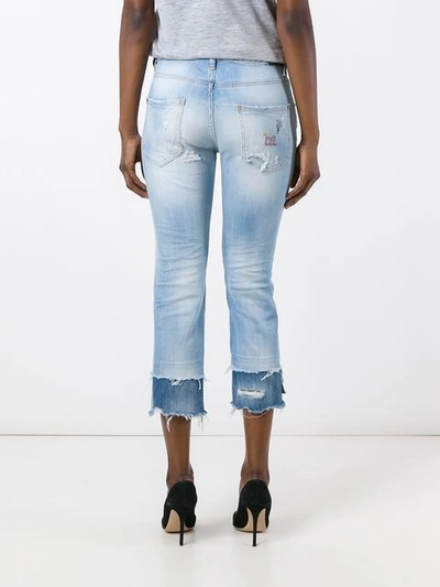 Shop Dsquared2 Cool Girl Embroidered Cropped Jeans - Blue