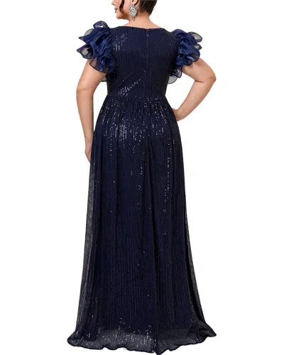 Silvia Rufino Solid Maxi Dress In Blue