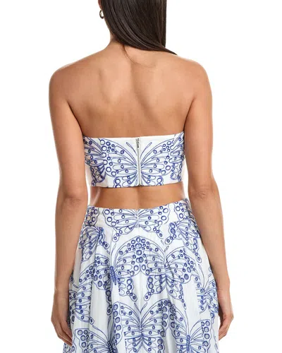 Milly Eyelet Crop Top In Blue