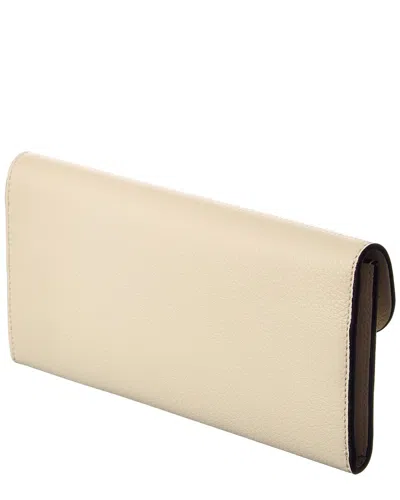 Totême Toteme T-lock Fold-over Leather Continental Wallet In White