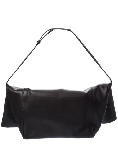 Max Mara Leather Shoulder Bag In Black