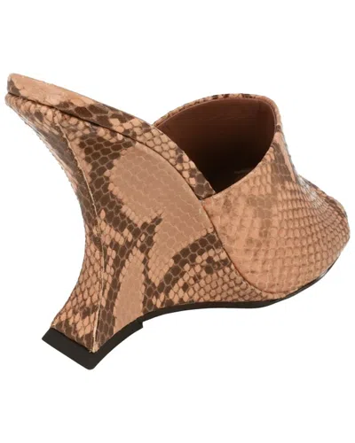Paris Texas Nina Python Print Mules In Brown