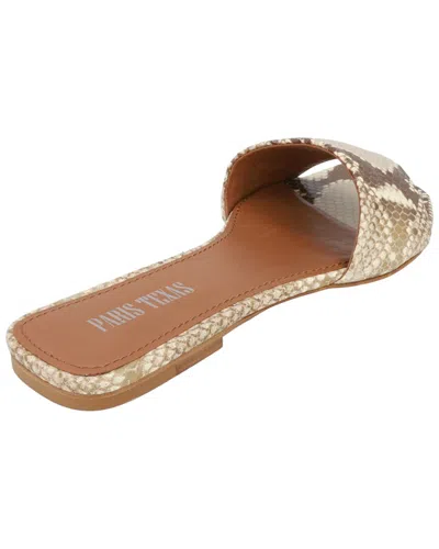 Paris Texas Sanremo Python Embossed Flat Sandals In Brown