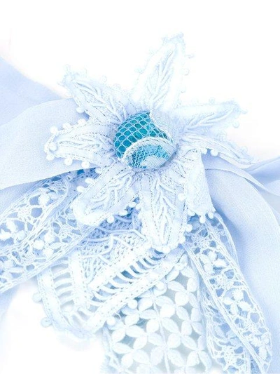 Shop Martha Medeiros Embellished Brooch In Blue