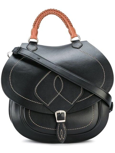 Shop Maison Margiela Braided Top Handle Saddle Bag