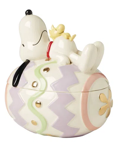 Lenox Peanuts Easter Snoopy Covered Candy Dish In Multi