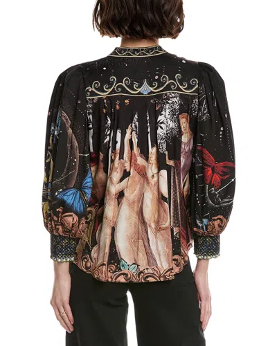 Alice And Olivia Cora Longsleeved Button-down Top In Black