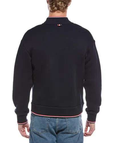Thom Browne Loopback Oversized Jacket In Blue