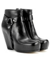 RICK OWENS Leather wedge ankle boots