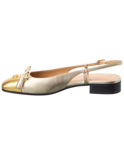 Valentino Valet Du Roi Leather Slingback Ballerina Flat In Multi