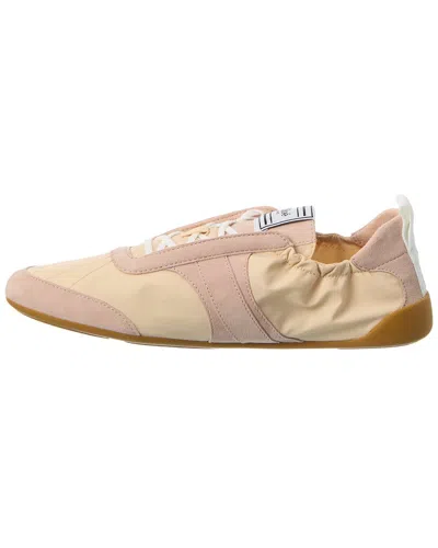 Chloé Kick Beige Sneaker With Side Lettering Logo And Elasticated Details In Fabric Woman In Brown