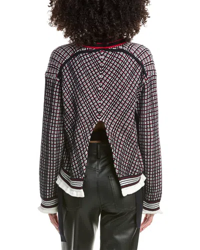 3.1 Phillip Lim Plaid Jacquard Open Back Wool-blend Pullover In Gray