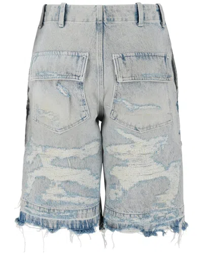 Givenchy Distressed Denim Short In Blue