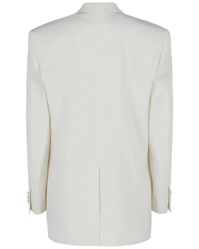 Givenchy Double-breasted Satin Trimmed Wool Jacket In Neutral