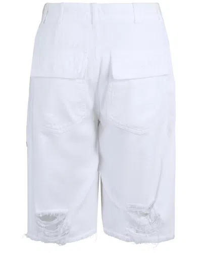 Givenchy Destroyed Denim Bermuda Short In White