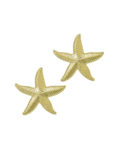 Adornia Gold Plated Oversized Shell Stud Earrings In Gold