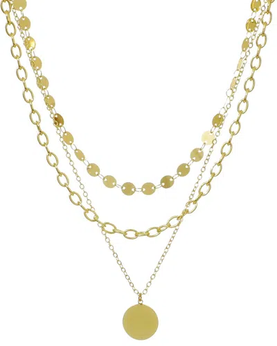 Adornia 14k Gold Plated 3-layer Toggle And Confetti Necklace In Multi