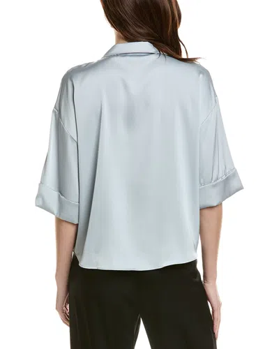 Cece Drop Shoulder Boxy Top In Blue
