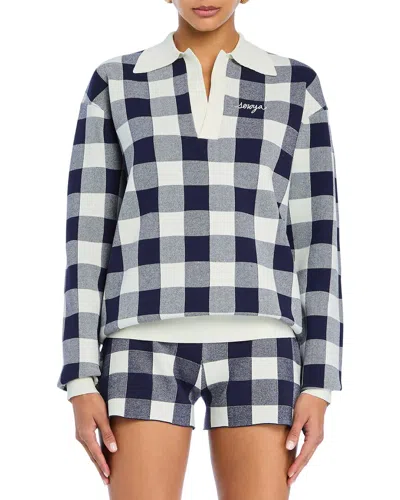 Ser.o.ya Gingham-pattern Polo Top In Multi
