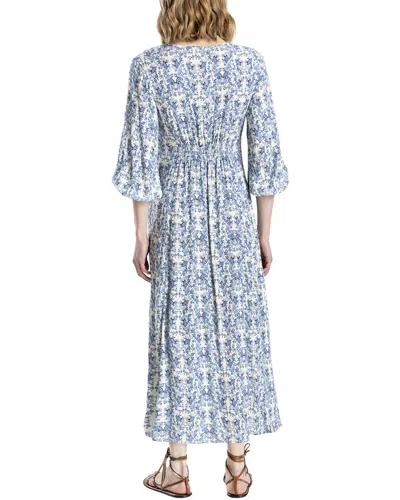 Max Studio Button Front Maxi Dress In Blue