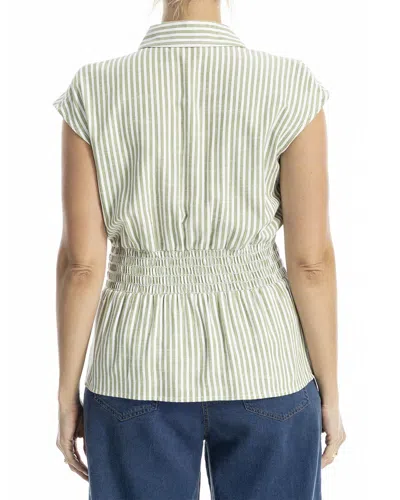 Max Studio Pin Tuck Pleat Button Front Shirt In Multi