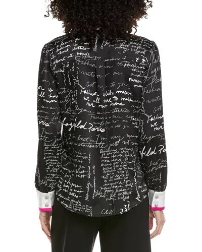 Karl Lagerfeld Script Blouse In Black