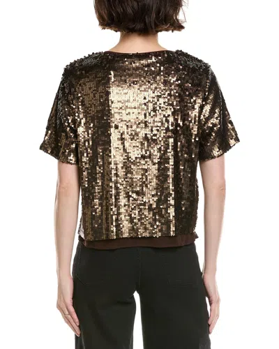 Rag & Bone Lucy Sequin Tee In Coffee In Brown