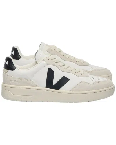 Veja 'v90' White Sneaker With Side Logo And Perforated Toe In Leather Unisex