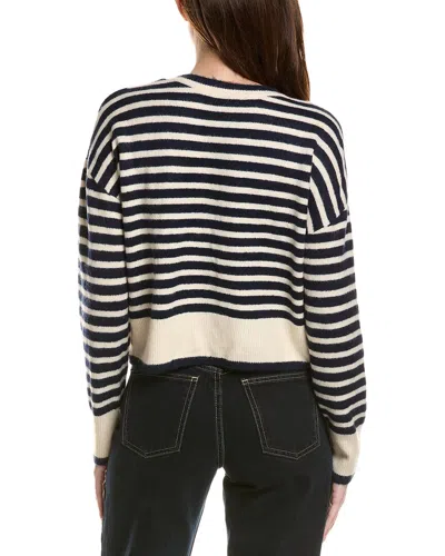 Cece Stripe Cardigan Sweater In Black