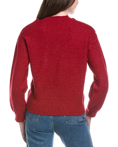 Line & Dot Double Layer Sweater In Red