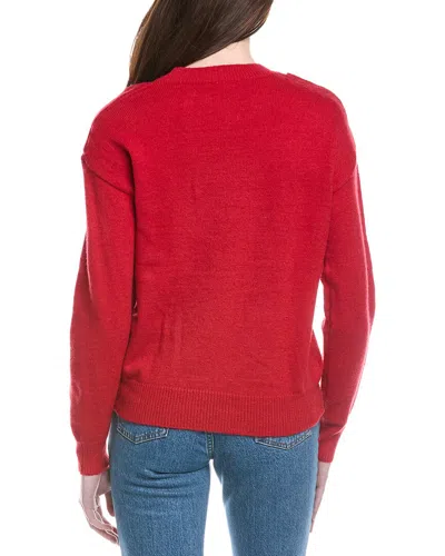 Line & Dot Double Layer Sweater In Red