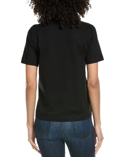 Burberry Check Cursive Logo Cotton T-shirt Clothing In Black