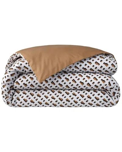 Boss Home 300 Thread Count B Monogram Fitted Sheet In White